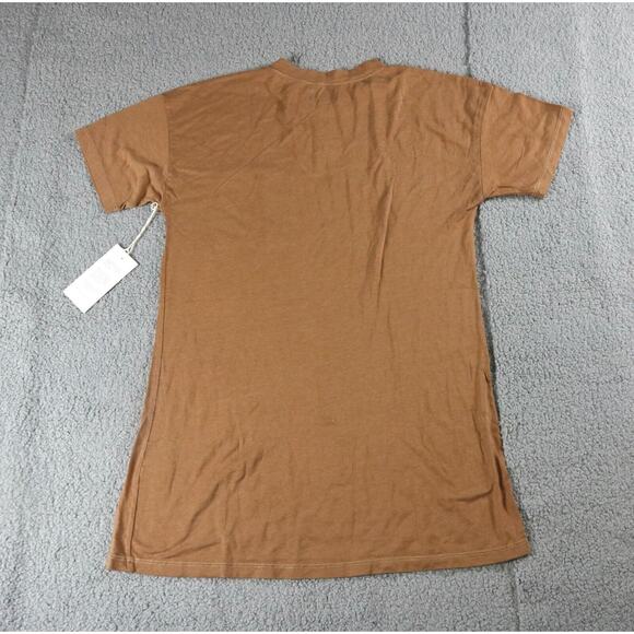 New Mate The Label Dress Xs Brown Tencel Sleep Tee Dress Organic One Pocket - Picture 2 of 4